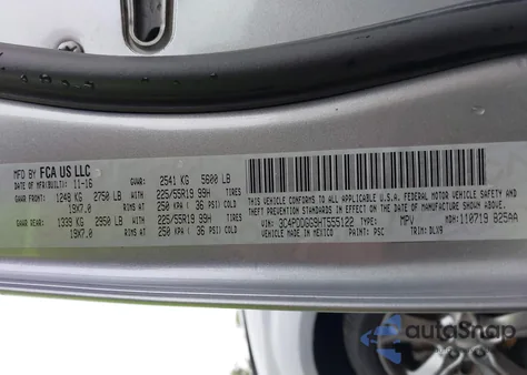 2017 Dodge Journey Crossroad Plus Awd из США, поврежденный, VIN 3C4PDDGG9HT555122